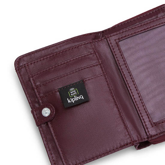 Kipling Money Love Metallic Small Wallet Portefeuille Bordeaux | BE 2206WN